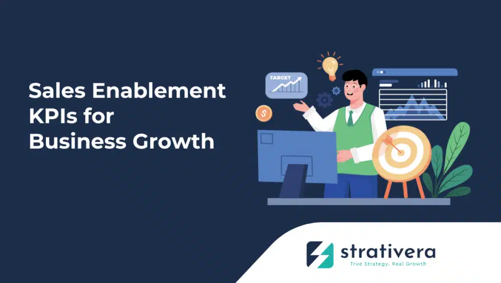 Business team analyzing sales performance dashboards representing sales enablement KPIs, productivity metrics, and data-driven growth.